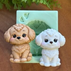 Molde Doguinho 3G — 7,5 x 6,0 cm - molde de silicone para biscuit - Vanessa De Col