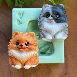 Molde Dog Spitz Alemão G — 7,0 x 6,5 cm - molde de silicone para biscuit - Vanessa De Col