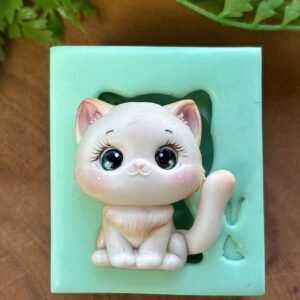 Molde Gatinho 4 - G — 6,0 x 7,0 cm - molde de silicone para biscuit - Vanessa De Col