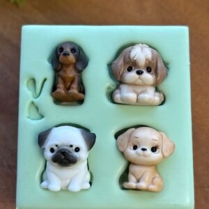 Molde Doguinhos 2 — 6,5 x 7,0 cm - molde de silicone para biscuit - Vanessa De Col
