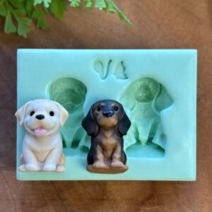 Molde Doguinhos 1- P — 7,5 x 5,5 cm - molde de silicone para biscuit - Vanessa De Col