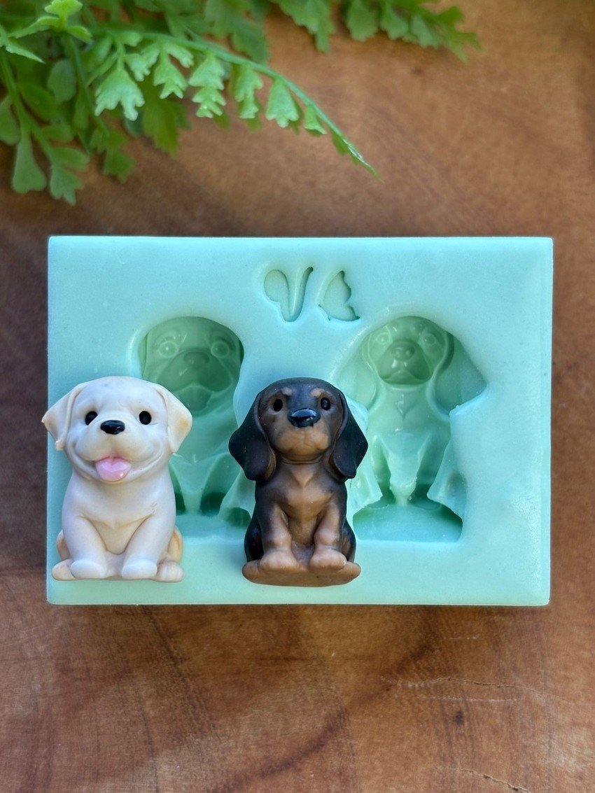 Molde Doguinhos 1- P — 7,5 x 5,5 cm - molde de silicone para biscuit - Vanessa De Col