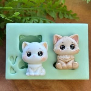 Molde Gatinhos 1 — 8,0 x 5,5 cm - molde de silicone para biscuit - Vanessa De Col