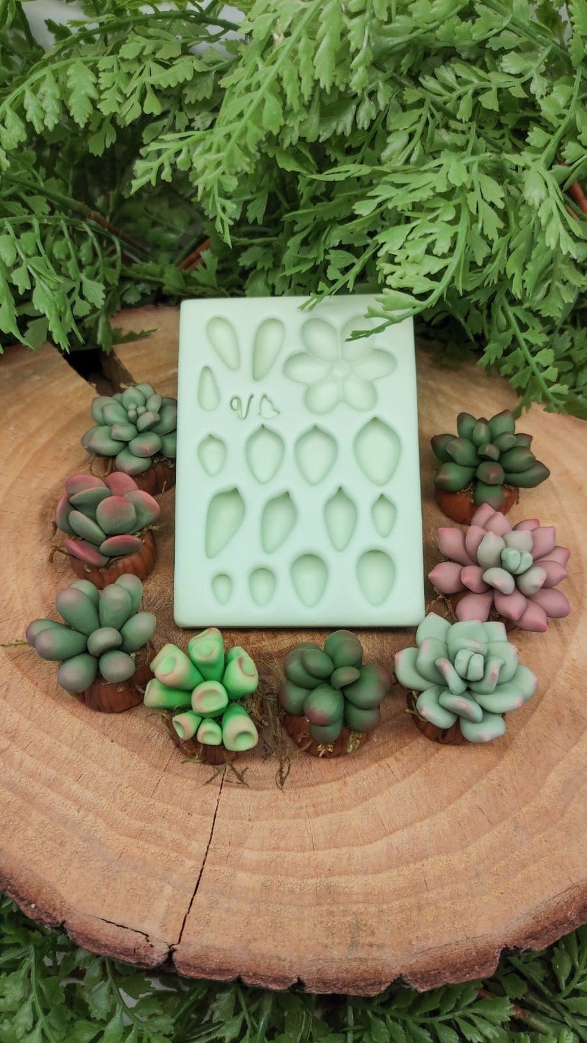 Molde de Silicone Fábrica de Suculentas — 10,5 x 7,5 cm - molde de silicone para biscuit - Vanessa De Col