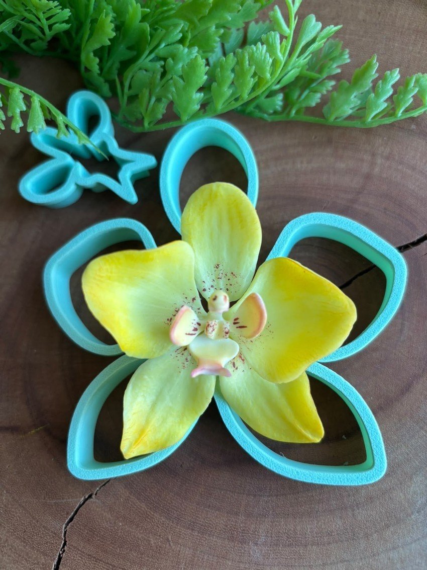 Cortadores Orquídea 2 - M — 4,0 x 3,5 cm - molde de silicone para biscuit - Vanessa De Col