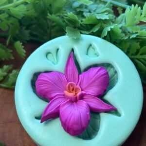 Molde Orquídea 2 - M — 6,0 x 6,0 cm - molde de silicone para biscuit - Vanessa De Col