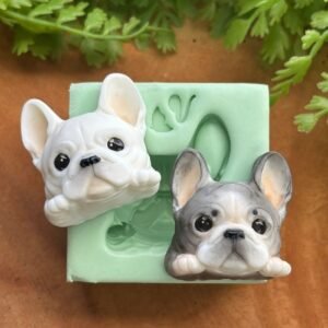 Molde Dog Bulldog Francês G — 5,0 x 5,0 cm - molde de silicone para biscuit - Vanessa De Col