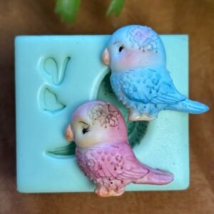 Molde Passarinho 2 - PP — 5,0 x 4,5 cm - molde de silicone para biscuit - Vanessa De Col
