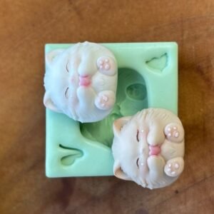 Molde Gatinho Cute PP — 4,5 x 4,5 cm - molde de silicone para biscuit - Vanessa De Col