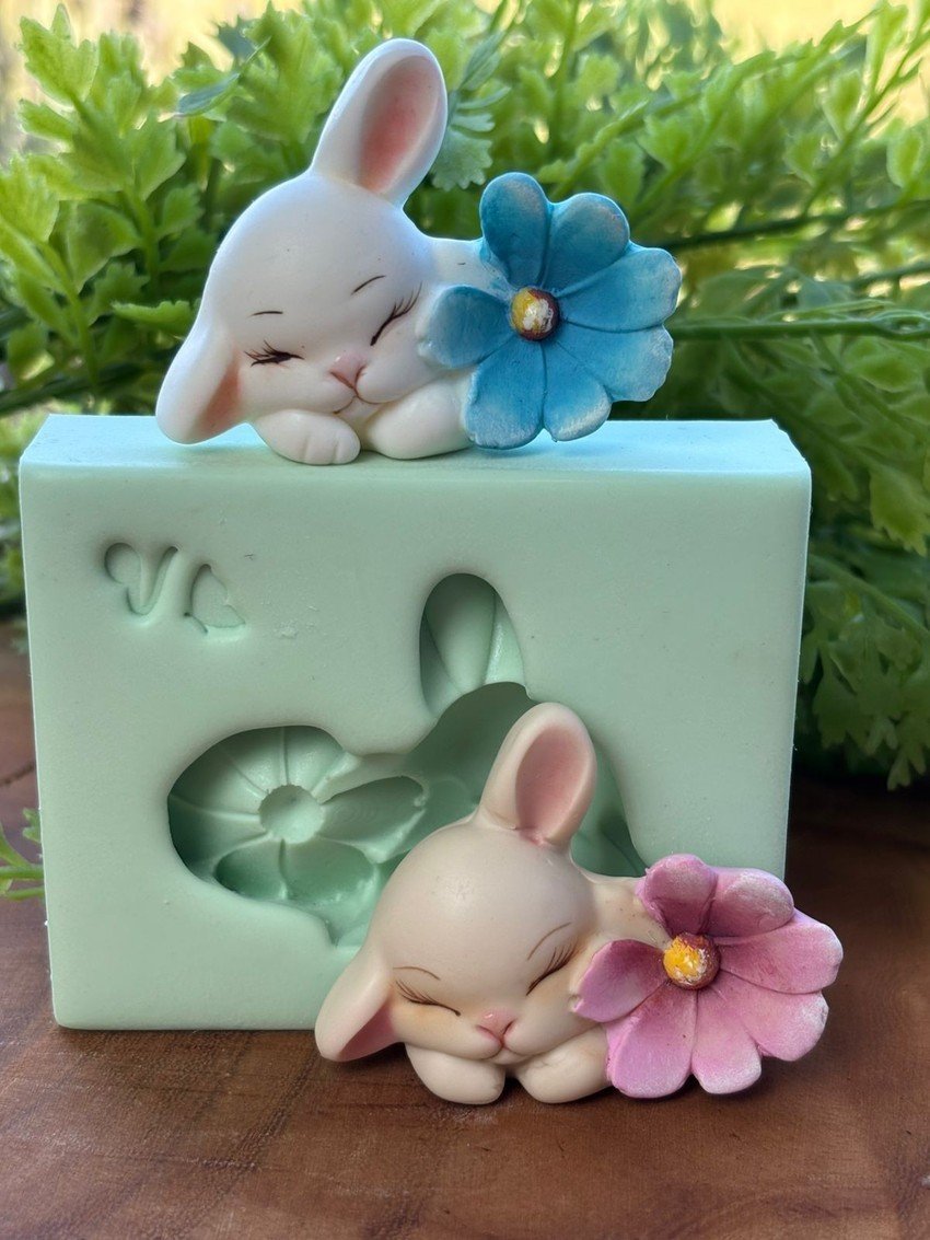 Molde de Silicone Coelha Florzinha - Imagem 4