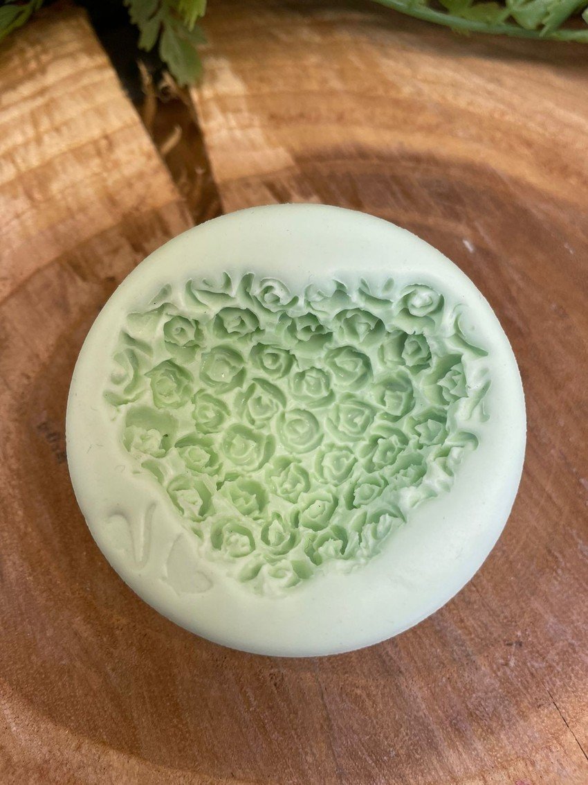 Molde de silicone Coração Floral - Imagem 2