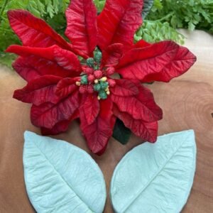 Molde Marcador Folha e flor de Natal (Poinsettia)