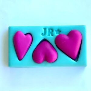 Molde de silicone Três corações - JR