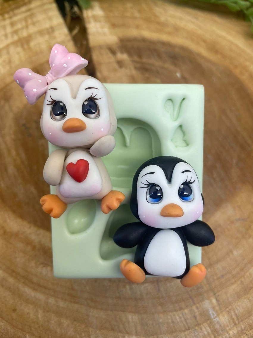 Molde de silicone Pinguim Cute