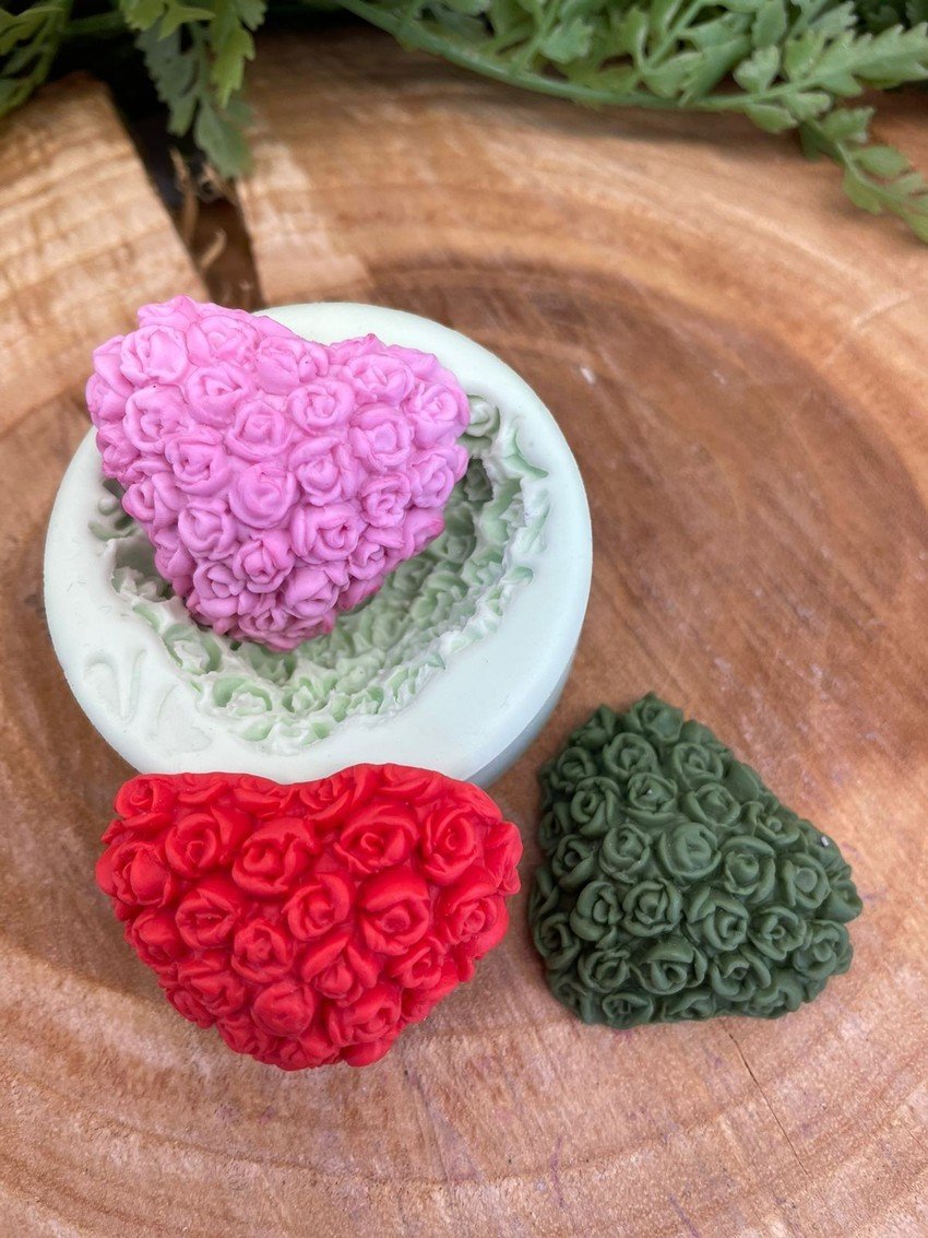 Molde de silicone Coração Floral