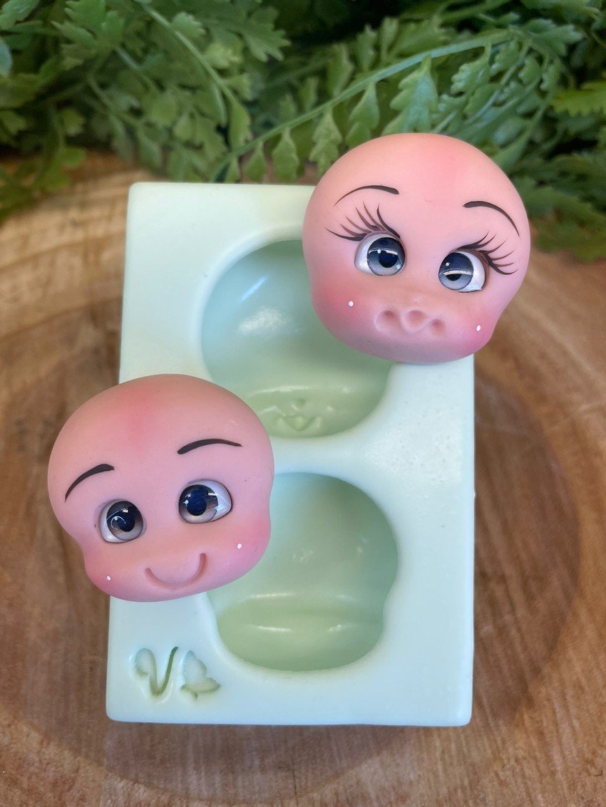 Molde de silicone Cabecinhas cute