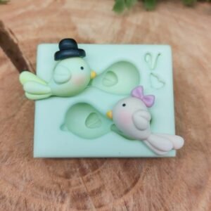 Molde de silicone Casal Passarinhos