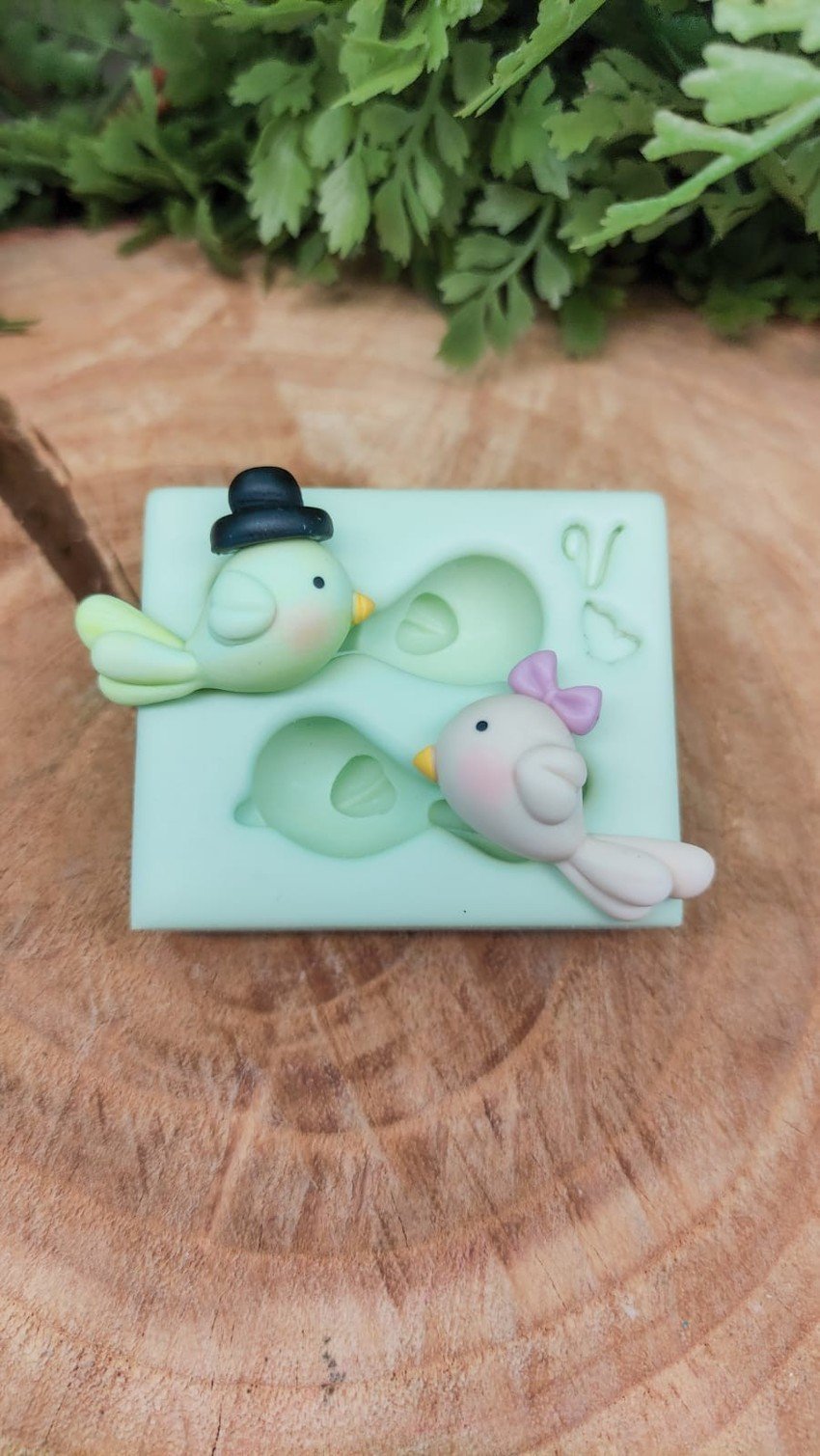 Molde de silicone Casal Passarinhos