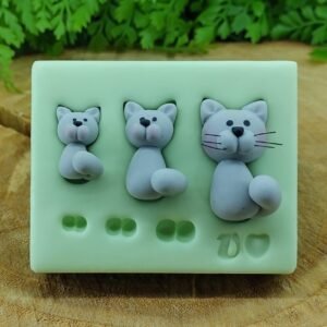 Molde De Silicone Gatinhos