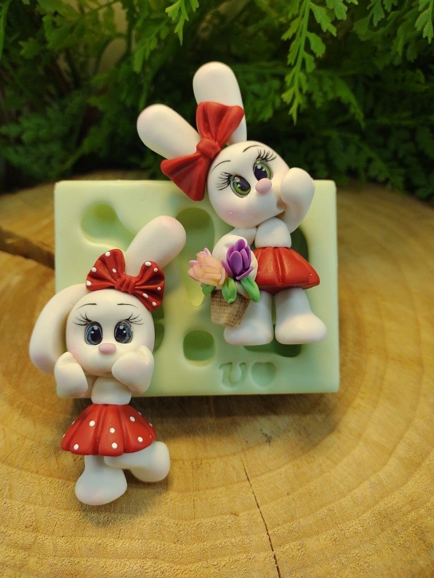 Molde de Silicone Coelho Fofo 2