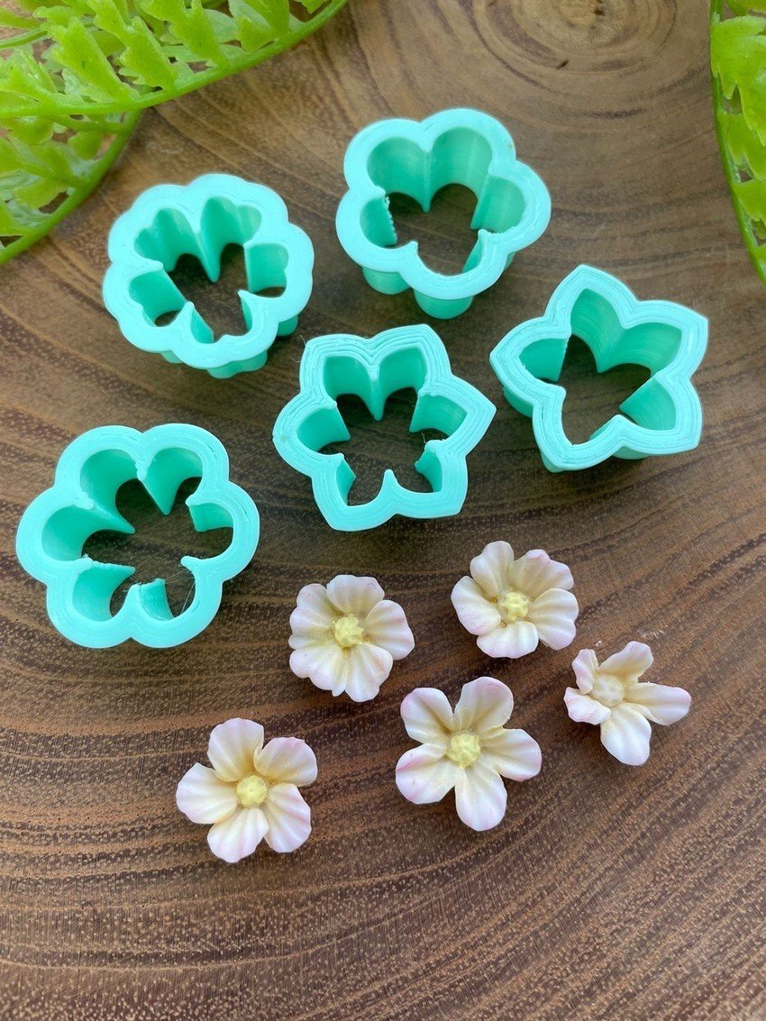 Kit Cortadores Mini Flores - 5 pc