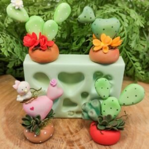 Molde de Silicone Cactos e Suculentas 2